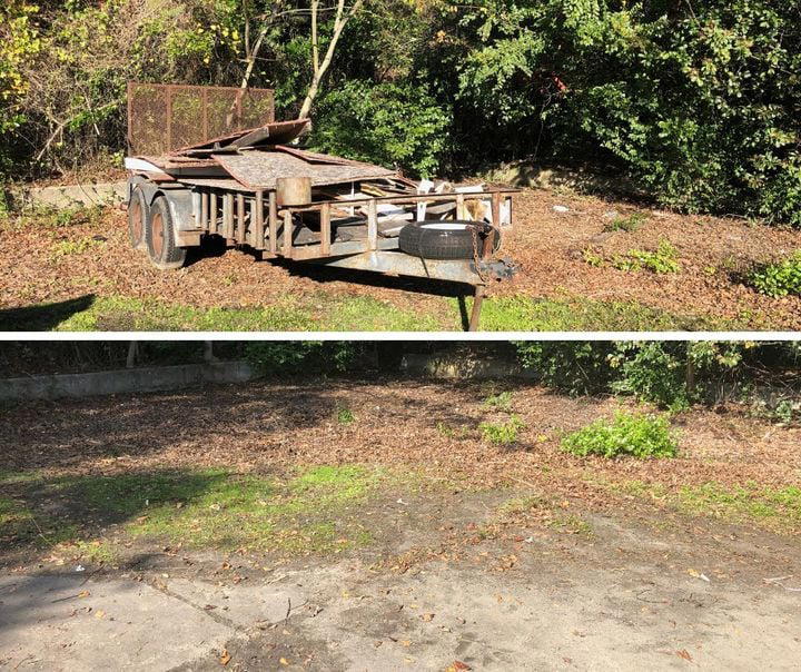 Playground equipment removal before and after